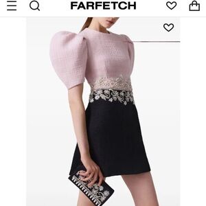 Carolina Herrera tweed Pink and Black Dress